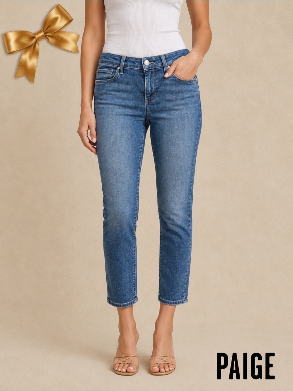 Paige Roxie Capri Low Rise Long Blue Jeans Size 26